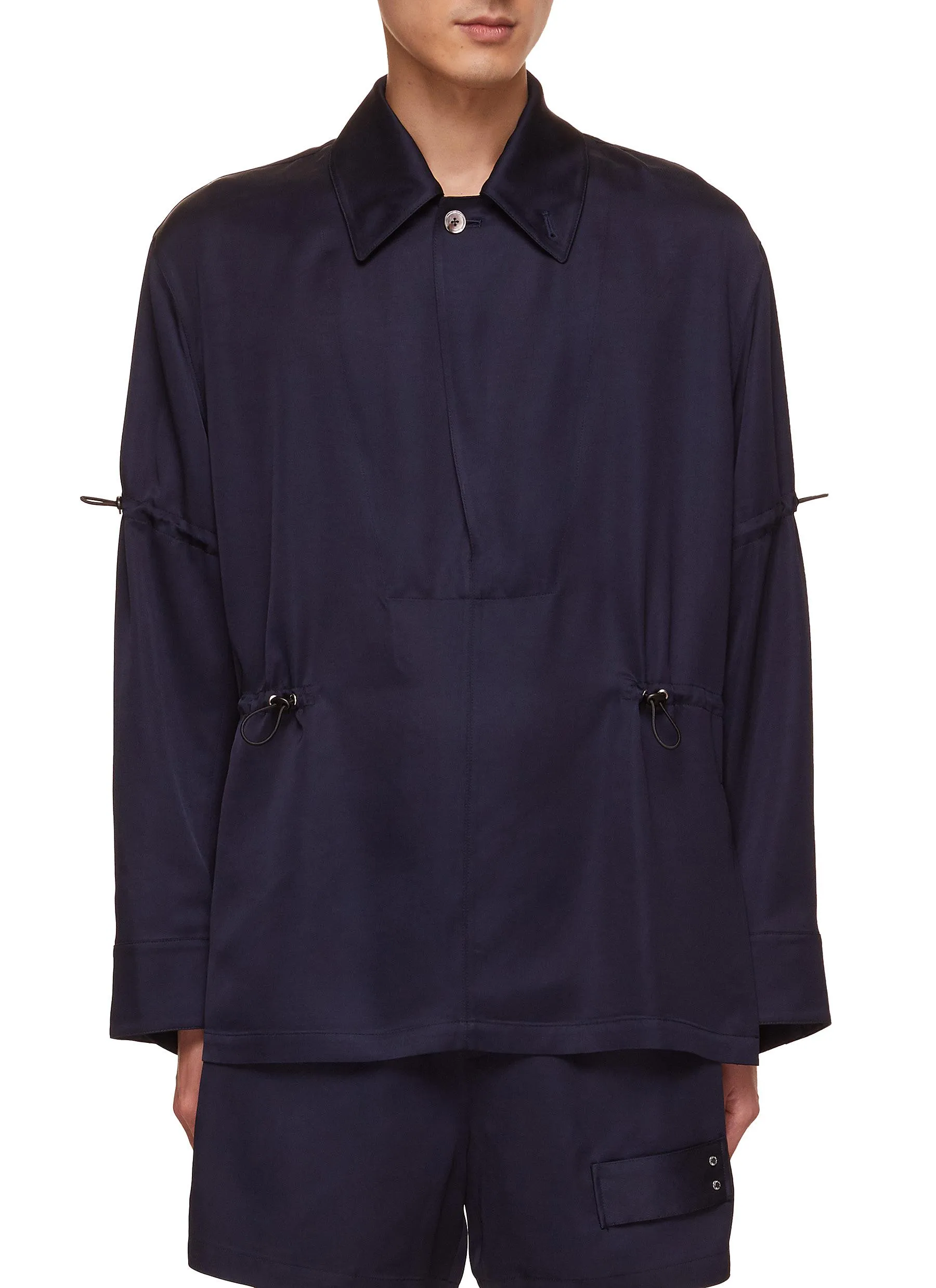 -----------RE: BY MAISON SANS TITRE  ---- ------------ ----Elastic Drawstring Pullover Shirt --