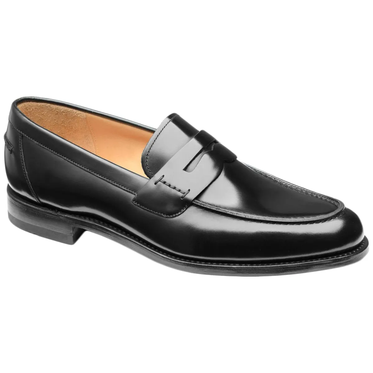 256B-BLK Leather Men's Slip On Shoes - UK 8.5 - US 9.5 Men - EU 43