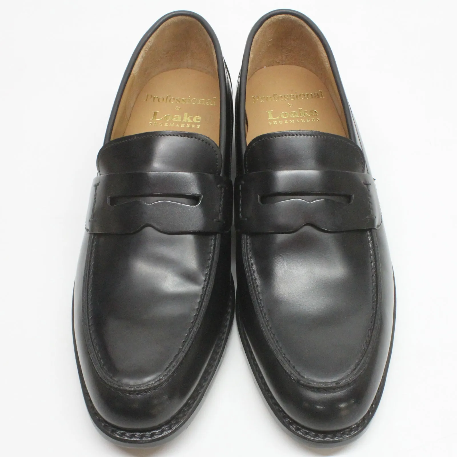 256B-BLK Leather Men's Slip On Shoes - UK 8.5 - US 9.5 Men - EU 43