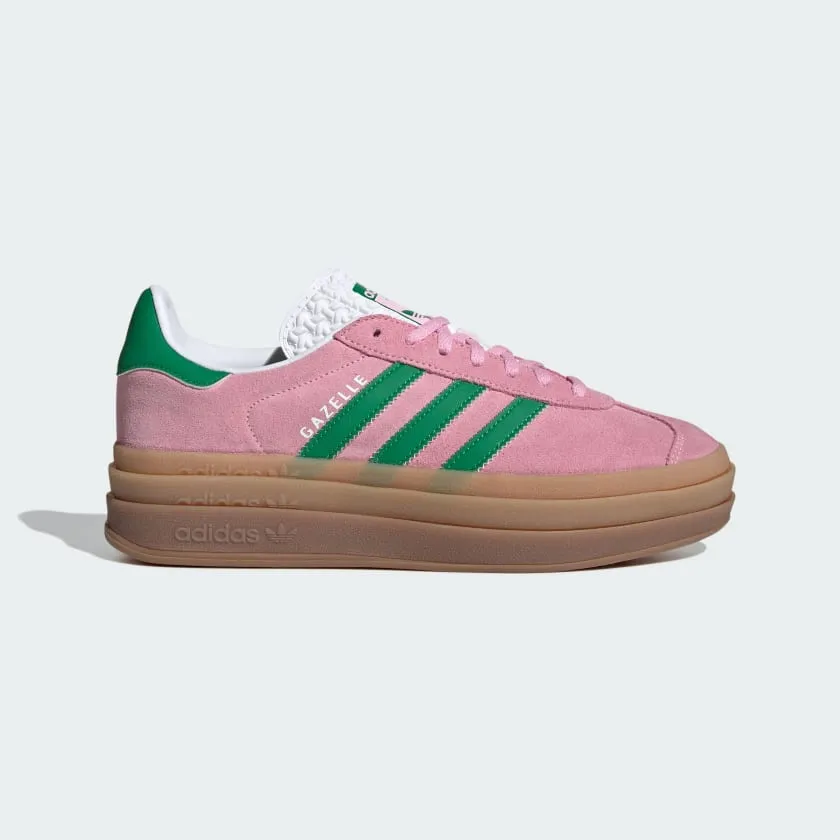 Adidas Women's Gazelle Bold Sneakers - True Pink / Green / Cloud White (*Excluded from Free Shipping)