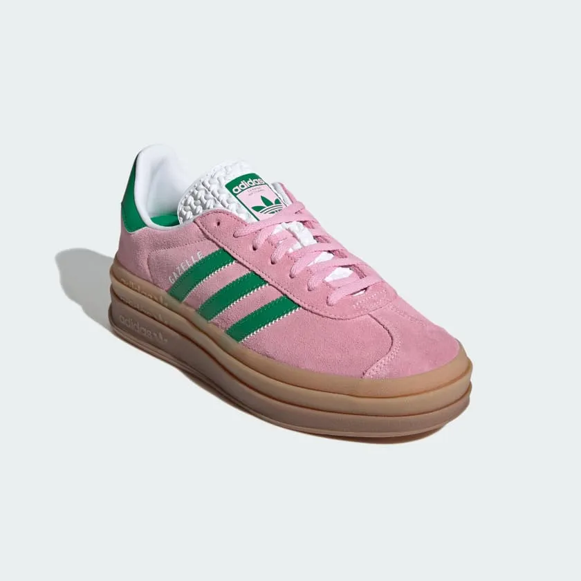 Adidas Women's Gazelle Bold Sneakers - True Pink / Green / Cloud White (*Excluded from Free Shipping)