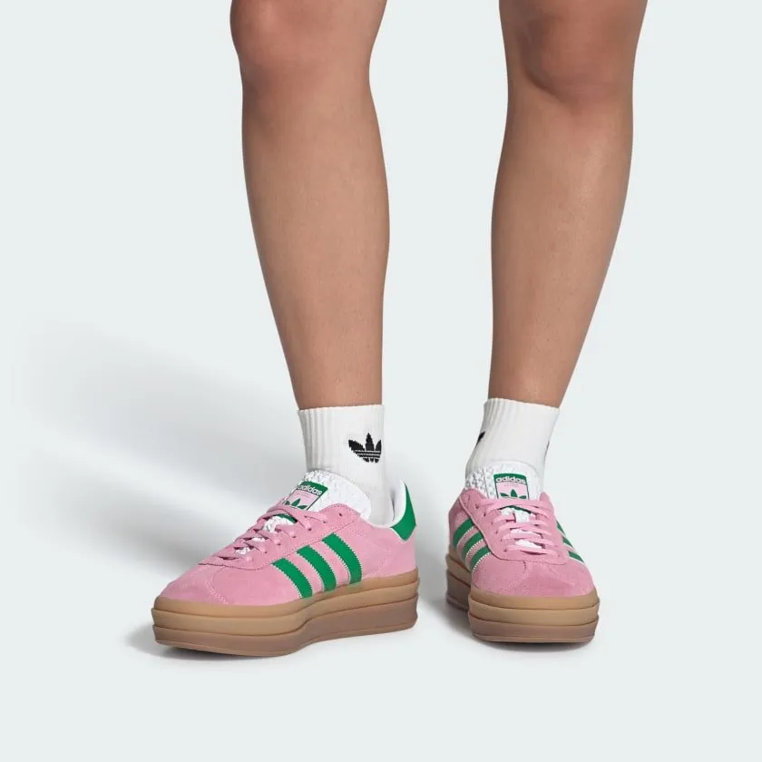 Adidas Women's Gazelle Bold Sneakers - True Pink / Green / Cloud White (*Excluded from Free Shipping)