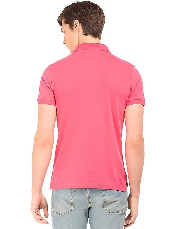 Aeropostale Solid Brushed Cotton Polo Shirt