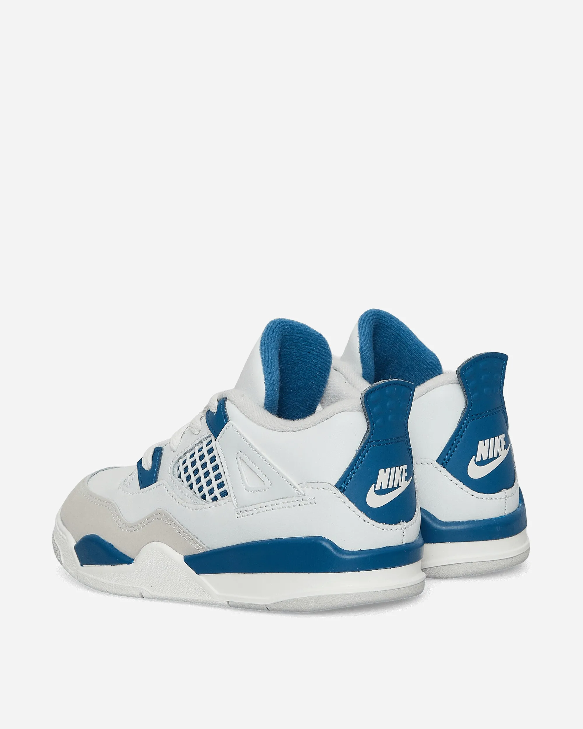 Air Jordan 4 Retro (TD) Sneakers Off White / Military Blue