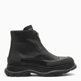 ALEXANDER MCQUEEN Black Zip Tread Slick Boot for Women