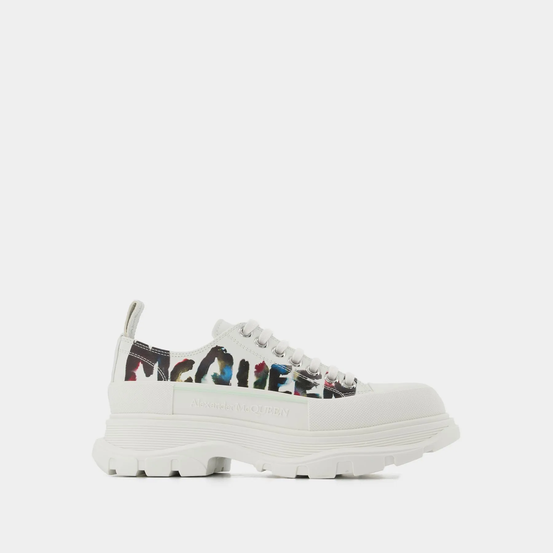 Alexander McQueen  Tread Slick Sneakers - Alexander Mcqueen - White/Logo Multi - Canva