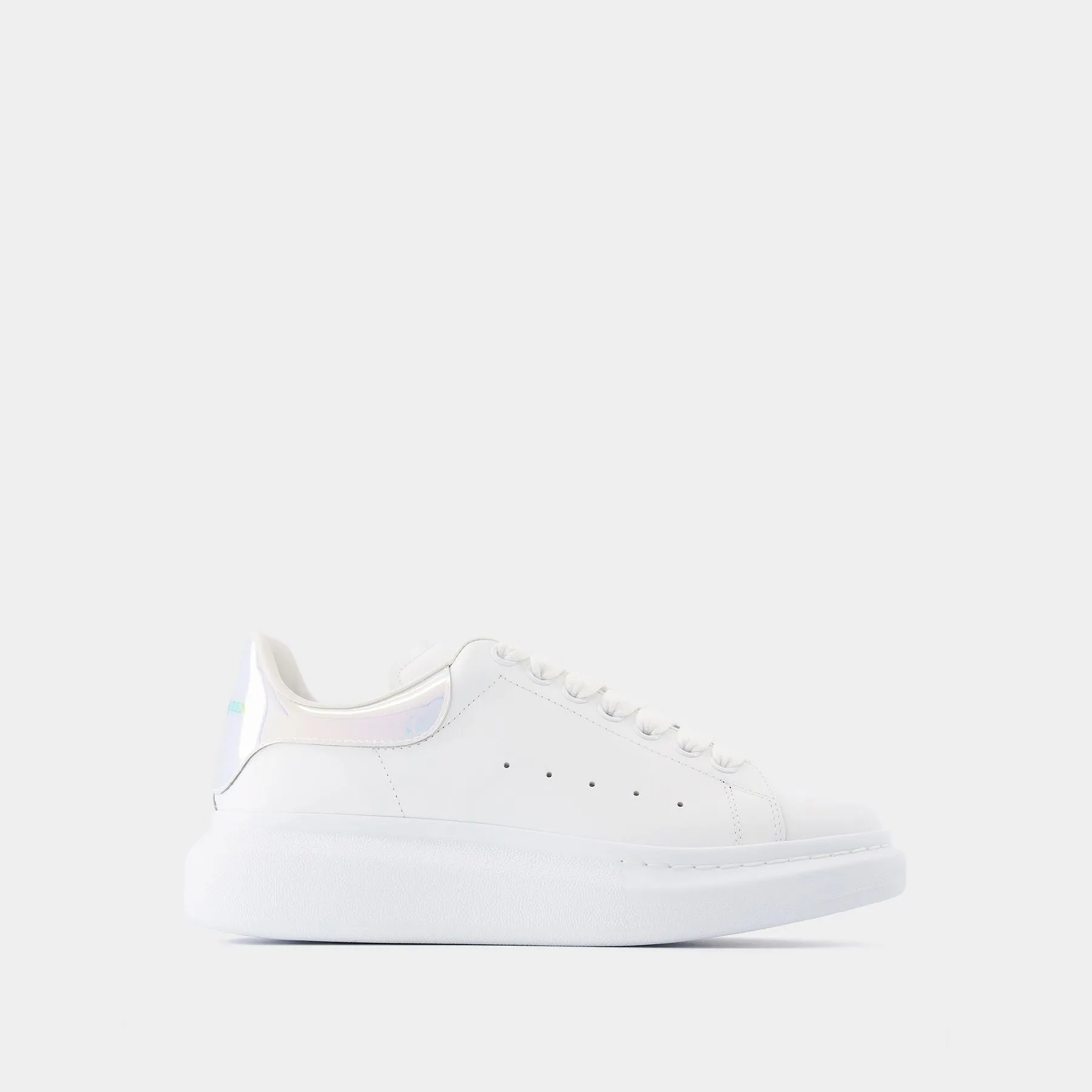 Alexander McQueen  White and Iridescent Leather Oversized Sneakers