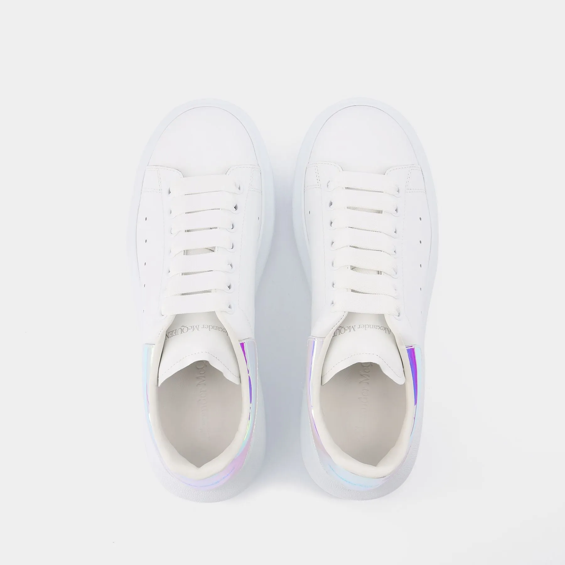 Alexander McQueen  White and Iridescent Leather Oversized Sneakers