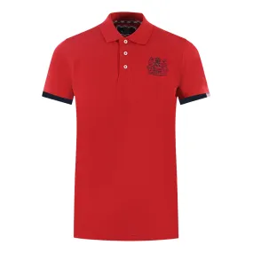 Aquascutum Branded Collar Red Polo Shirt