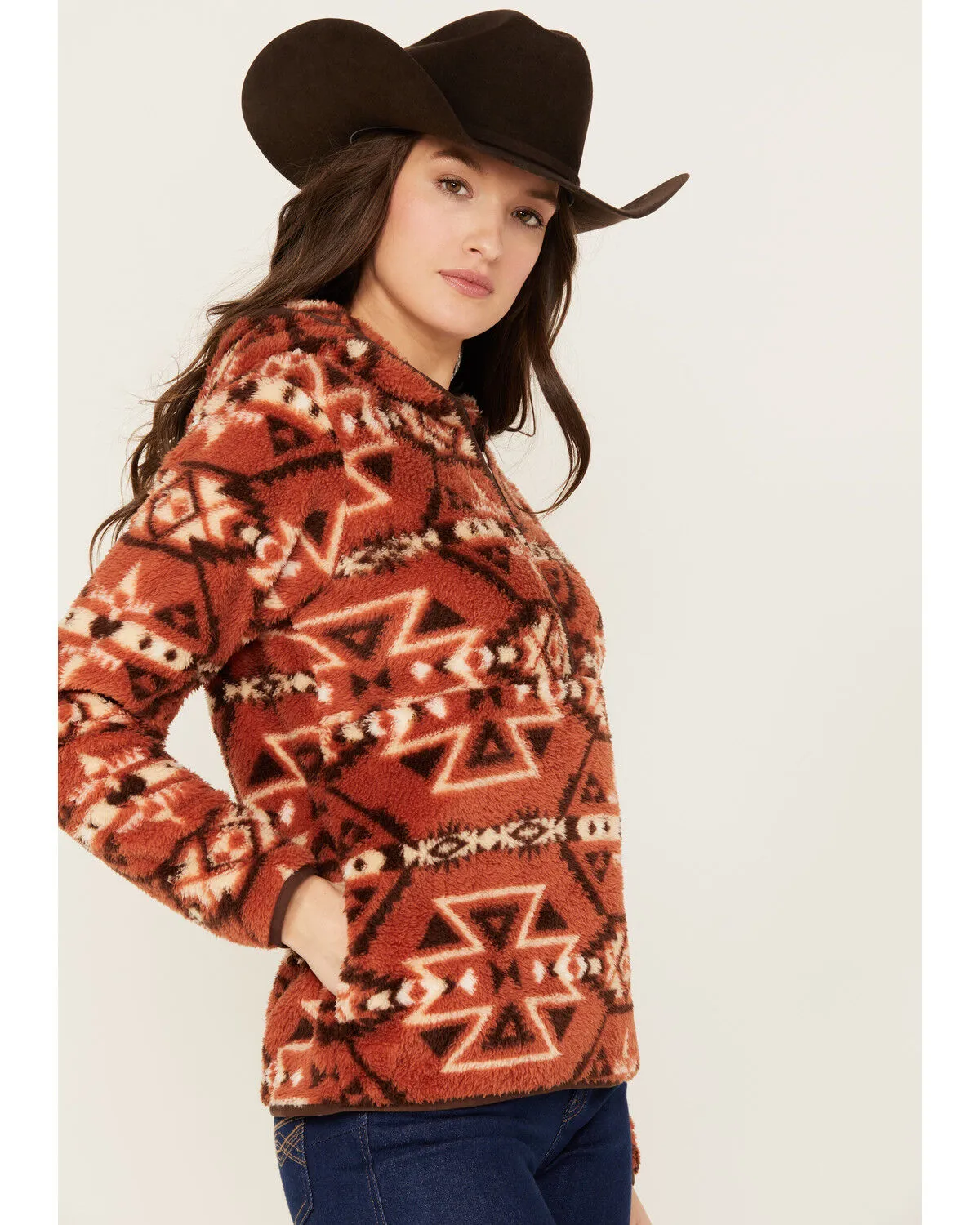 Ariat Women's Southwestern Print Berber Hooded Pullover