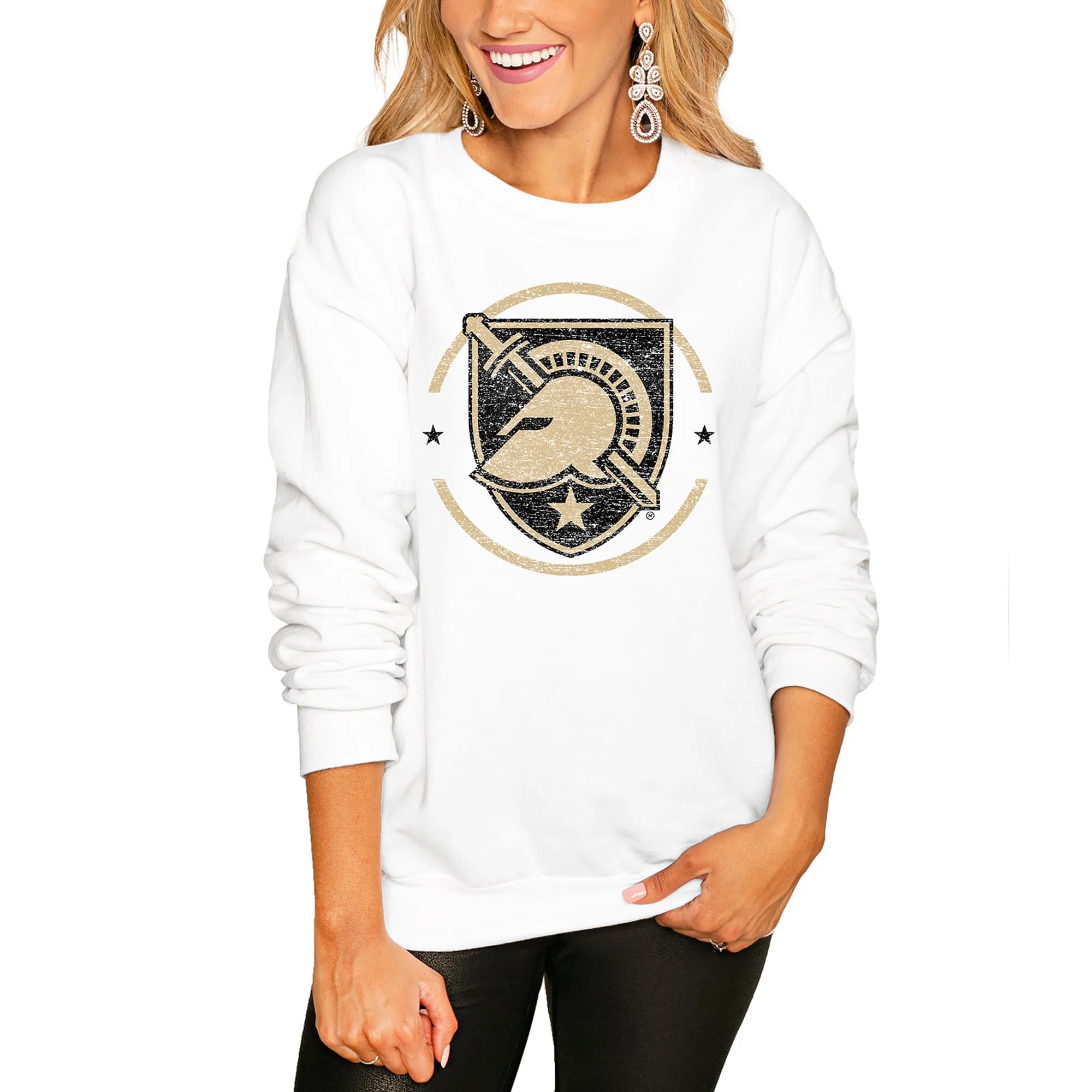 Army Black Knights Women's White End Zone Pullover Sweatshirt