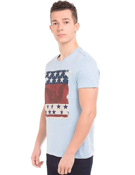 Arrow Blue Jeans Company Appliqued Front Heathered T-Shirt