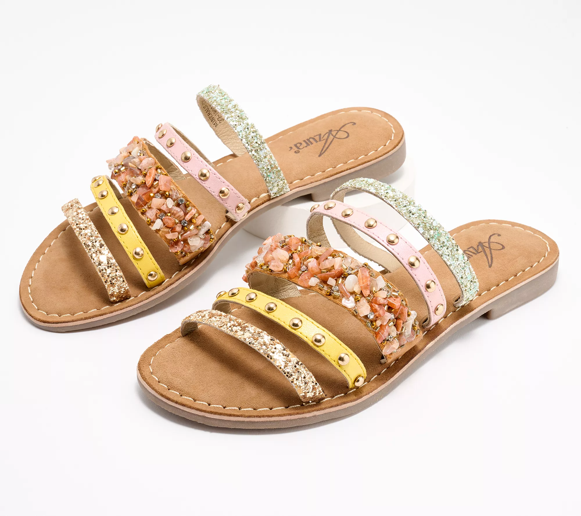 Azura by Spring Step Faux Leather Slide Sandals - Minerals