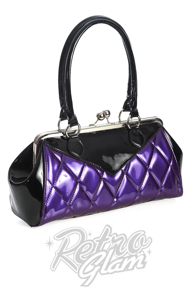 Banned Lilymae Handbag in Black and Purple