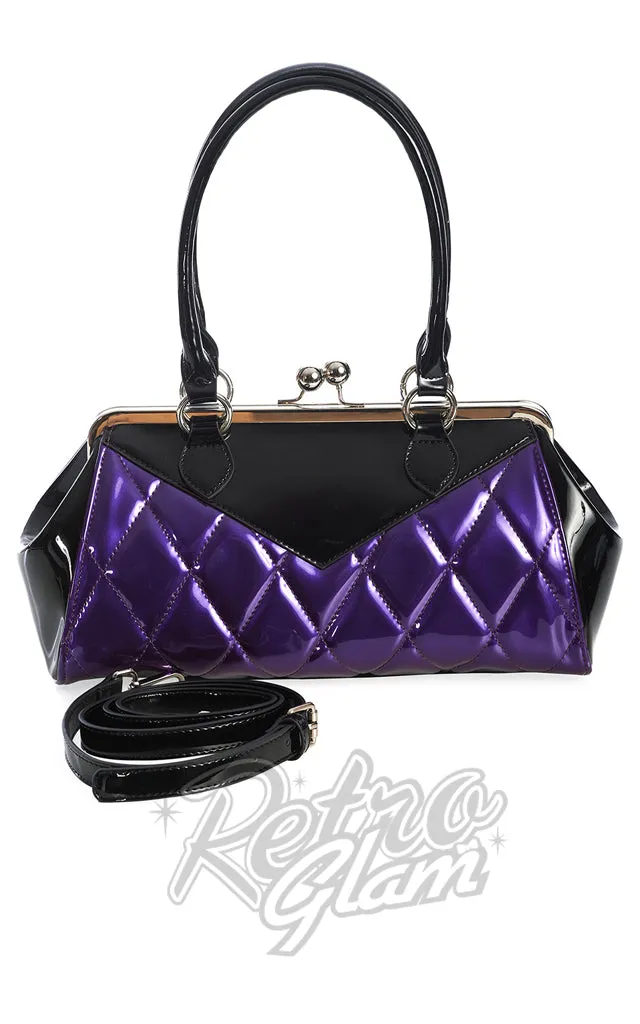 Banned Lilymae Handbag in Black and Purple