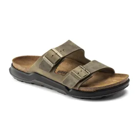 Birkenstock Arizona Rugged Faded Khaki Oiled Leather Sandals (Regular)