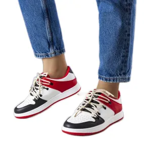 Black and red retro sneakers from Shari white