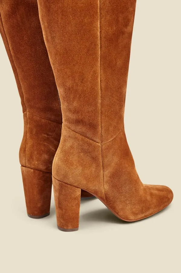 Blake Tan Suede Zip Knee High Boot