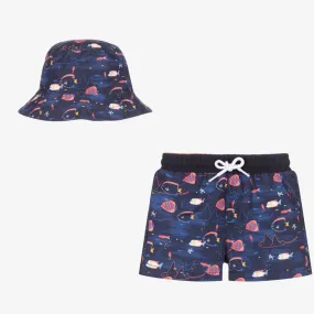 Boys Swim Shorts & Hat Set