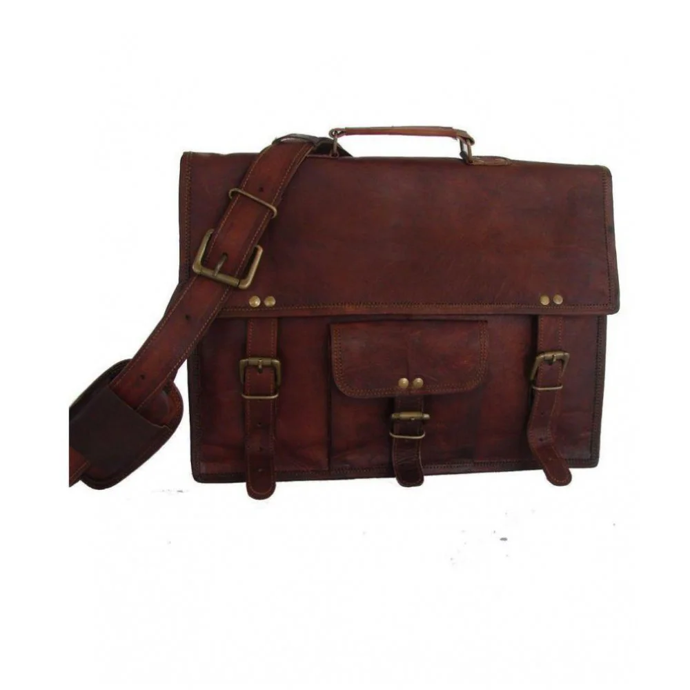 Brown Leather Casual Messenger Bag