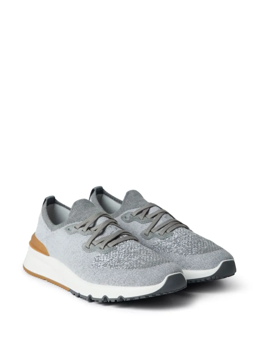 BRUNELLO CUCINELLI Men's Grey Flat Fabric Sneakers - FW23 Collection