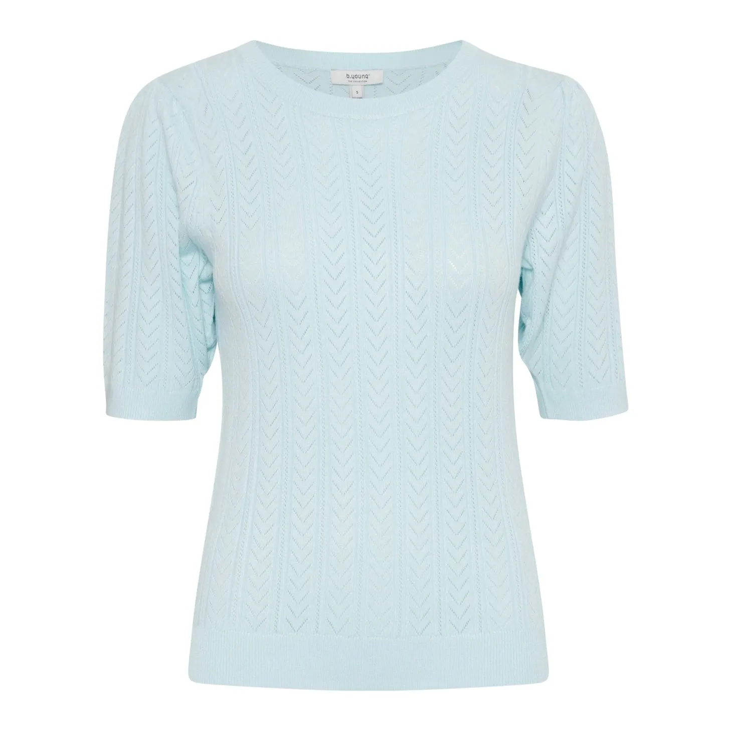 b.young Pointelle Knit Short Sleeve Jumper