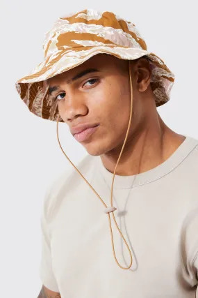 Camo Bungee Bucket Hat | boohooMAN UK