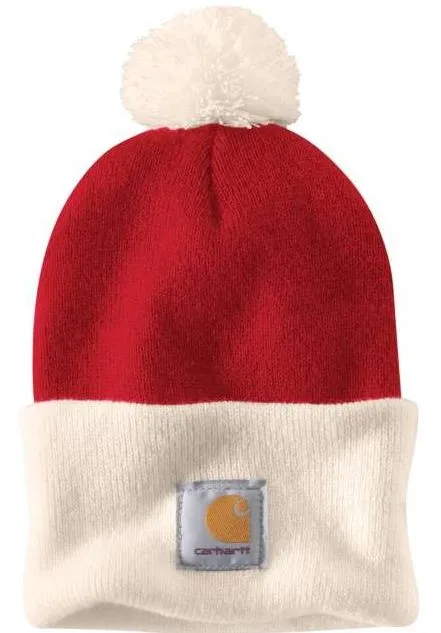 Carhartt Lookout Acrylic Bobble Hat- Festive Red