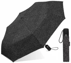 Chaby International Weatherproof 42 Auto Mini Umbrella - Black & White Dot