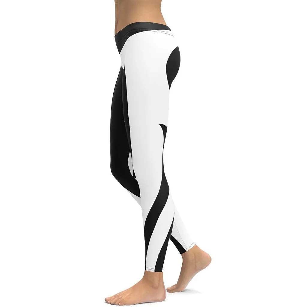 Charcoal Black & White Heart Shaped Leggings