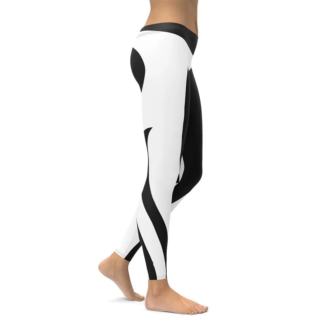 Charcoal Black & White Heart Shaped Leggings