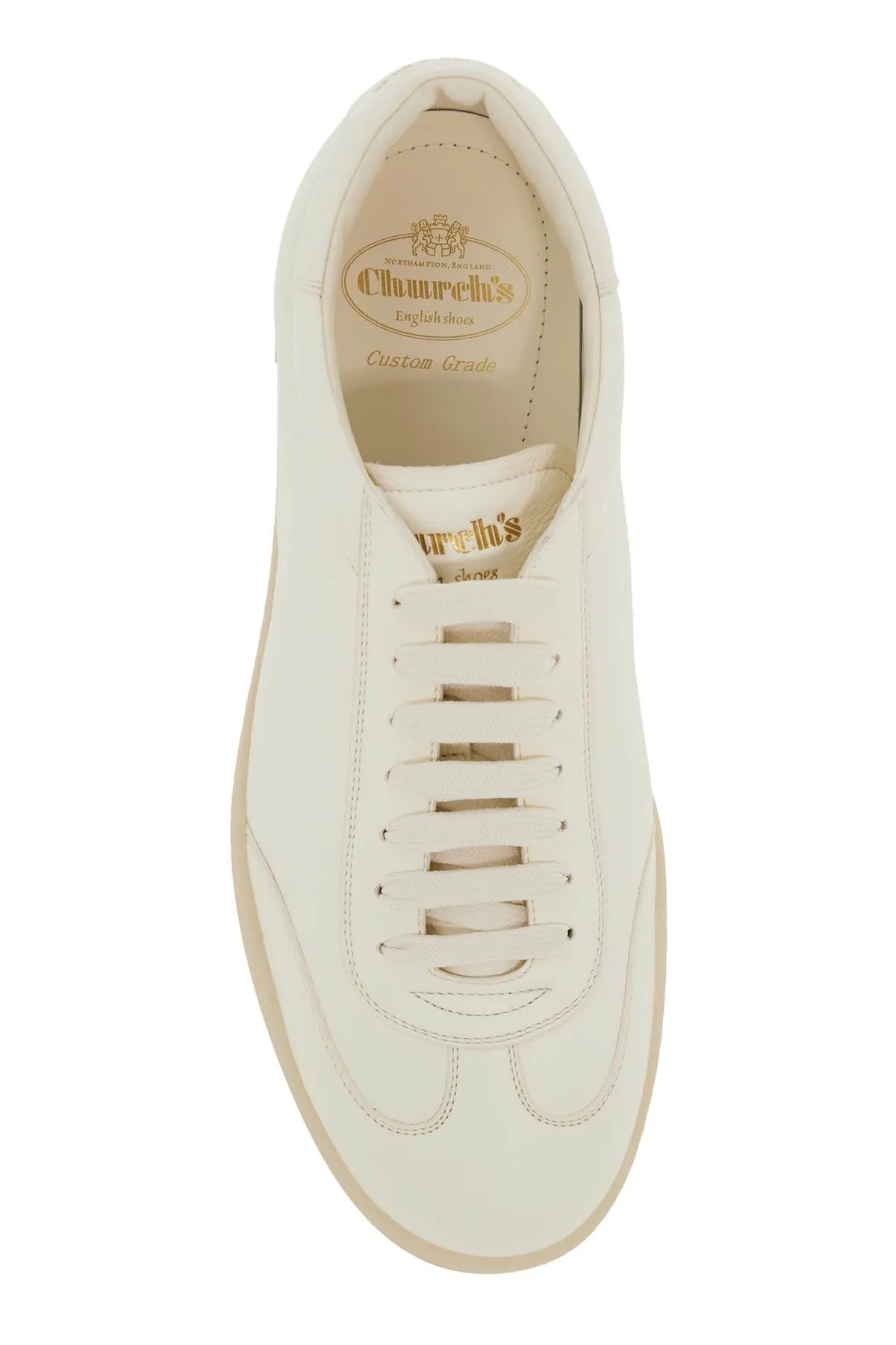 CHURCH'S Men's Designer White Leather Sneakers - Minimal Design Line - High Quality Materials