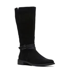 Clarks Women's Maye Shine Boot Black Suede