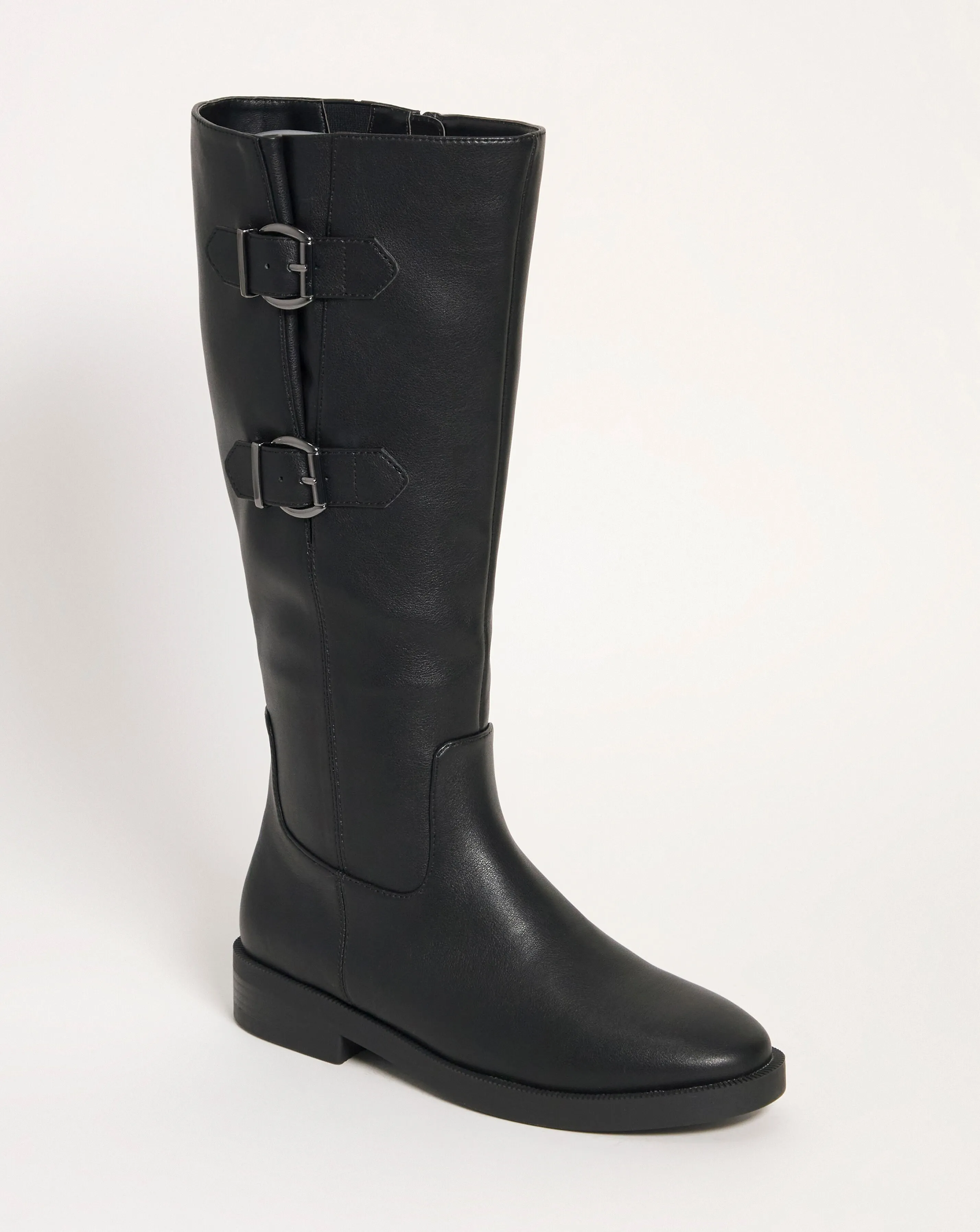 Comso Double Buckle High Leg Boot E Fit Curvy Plus Calf