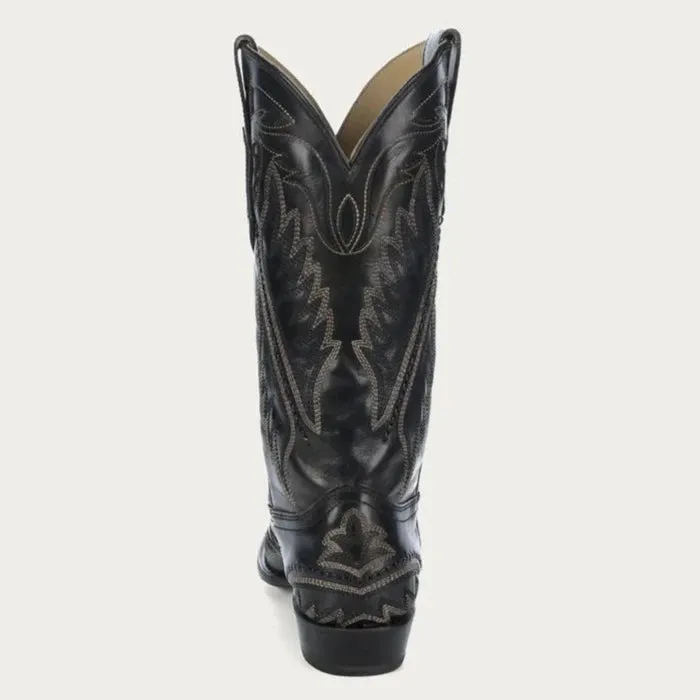 Corral Men's Black-Blue Embriodery Snip Toe Western Boot