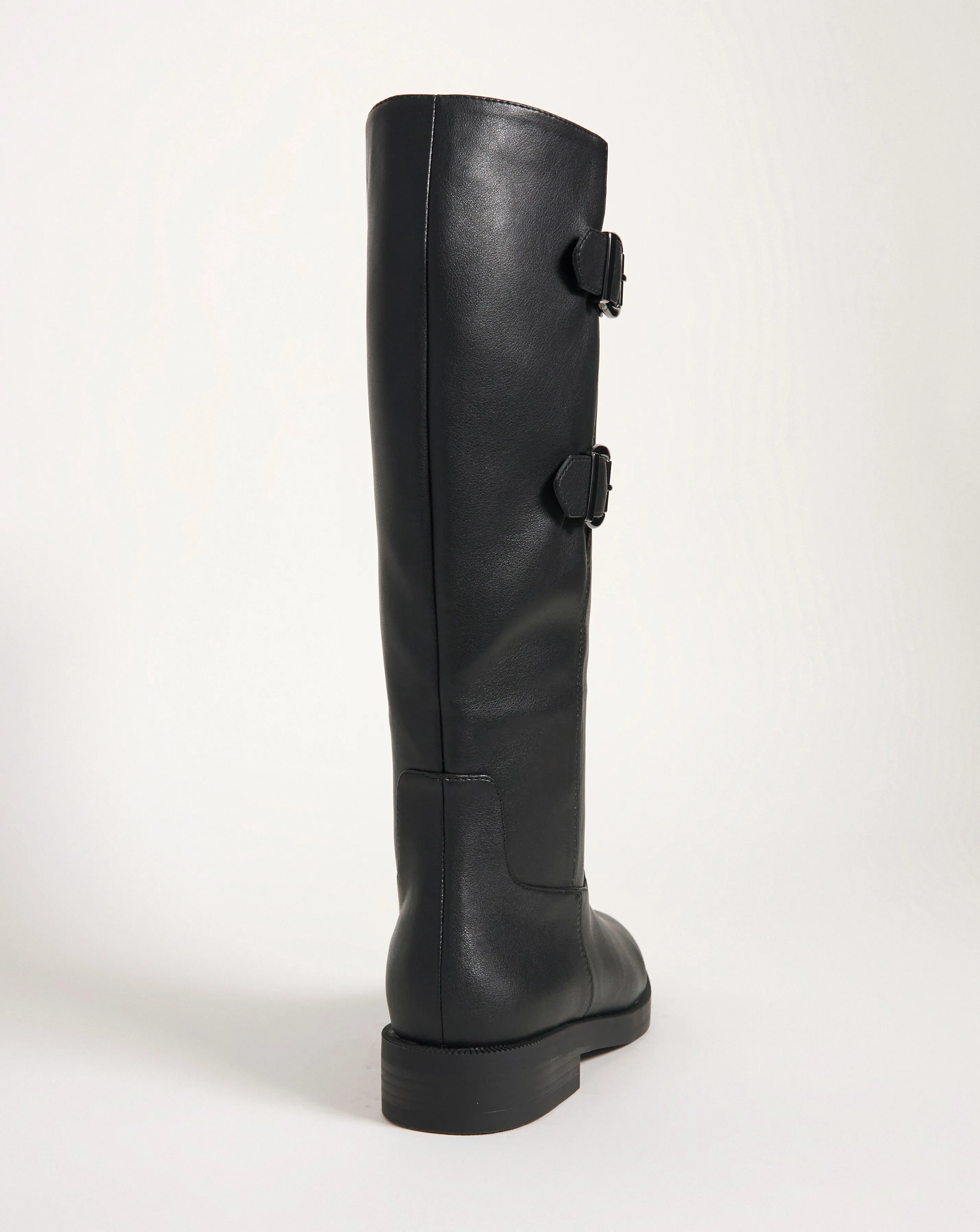 Cosmo Double Buckle High Leg Boot E Fit Super Curvy Calf | Simply Be