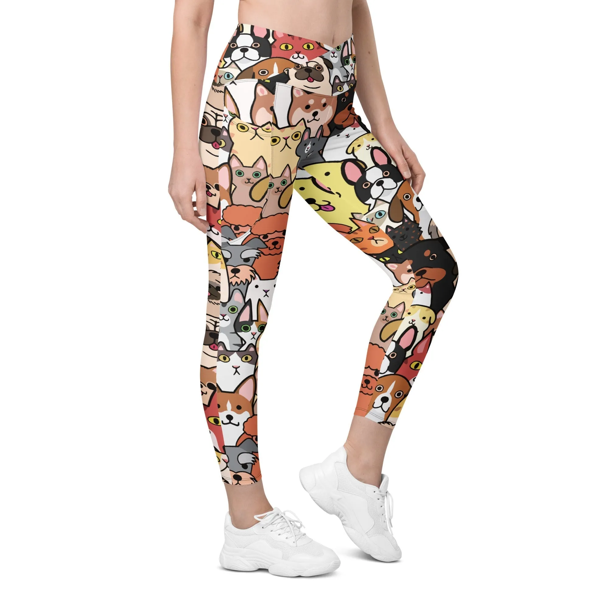 Cuteness Overload Crossover Leggings With Pockets