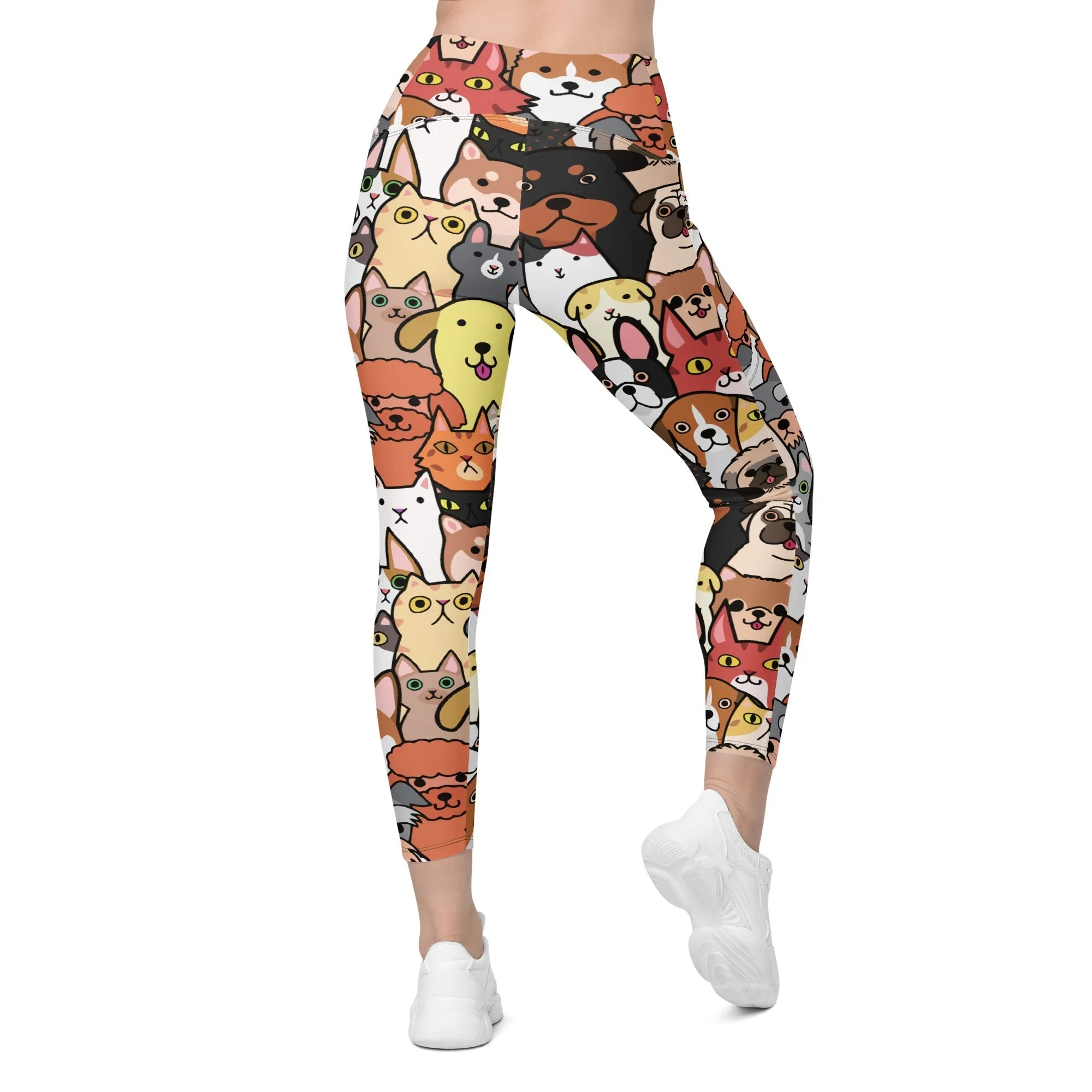 Cuteness Overload Crossover Leggings With Pockets