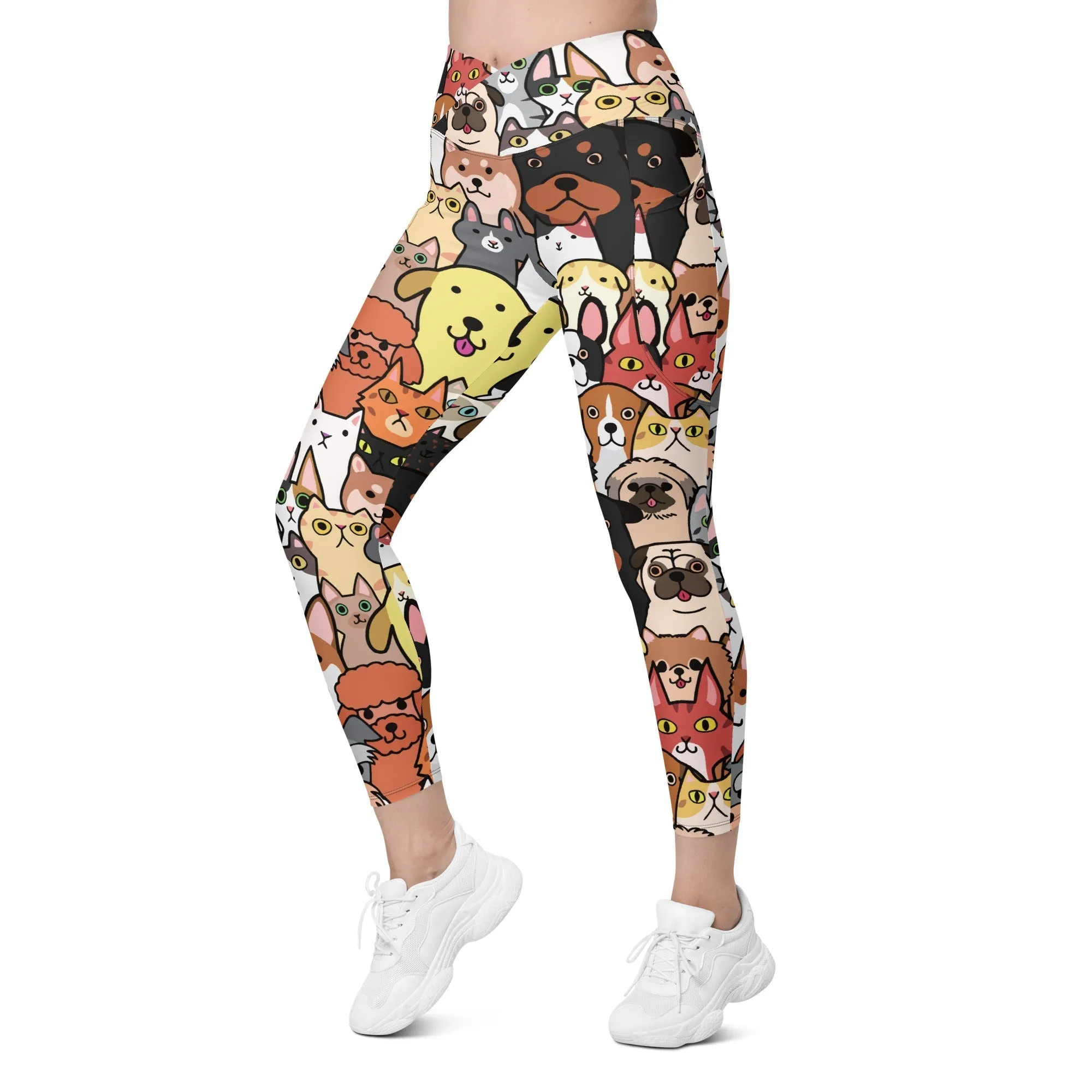 Cuteness Overload Crossover Leggings With Pockets