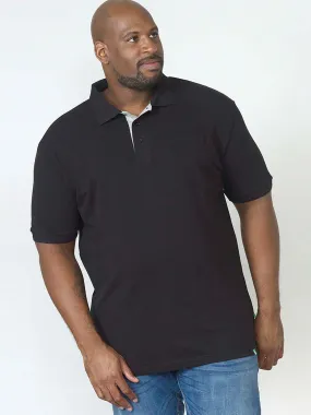 D555 Grant Pique Polo Shirt - Black