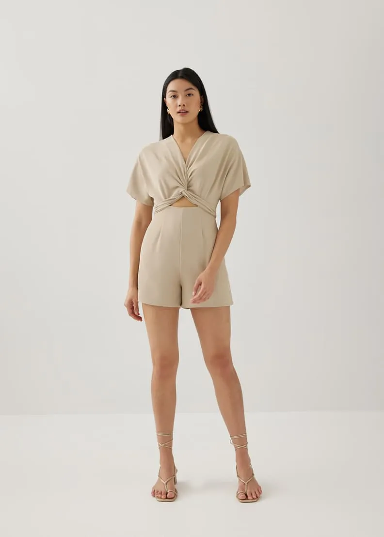 Davine Twist Front Cut Out Romper