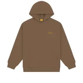 Dime Classic Small Logo Embroidered Pullover Hooded Sweatshirt (Brown)