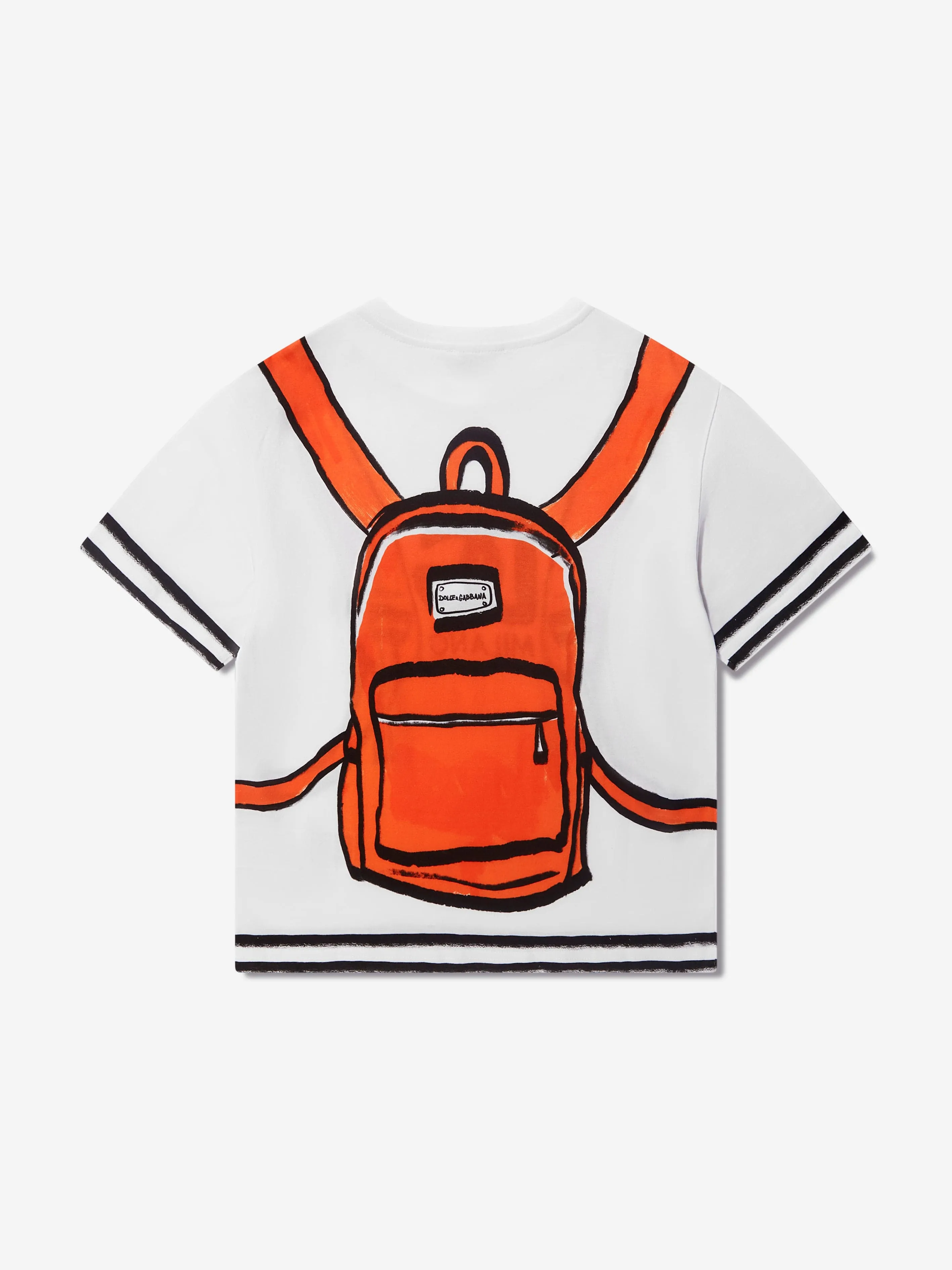 Dolce & Gabbana Boys Backpack Print T-Shirt in White