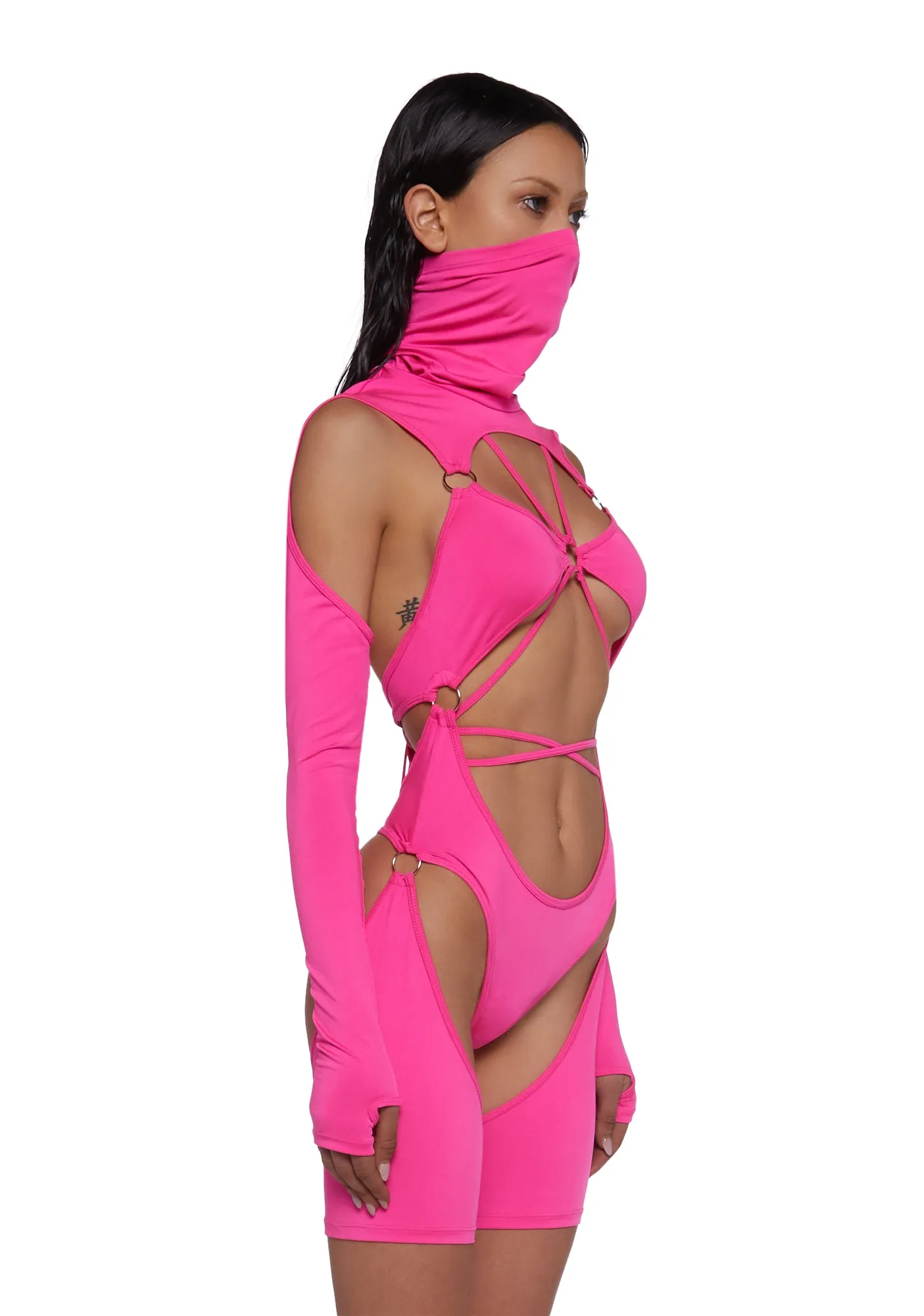 Drifting Guardian Cut-Out Romper - Pink-