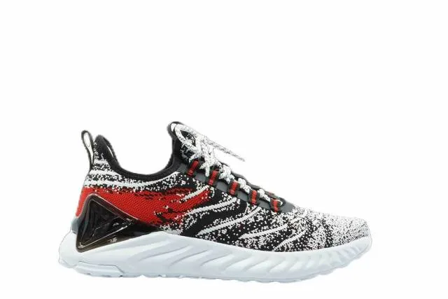 [e91617] mens peak taichi 1.0 white zebra melange red comfort running sneakers