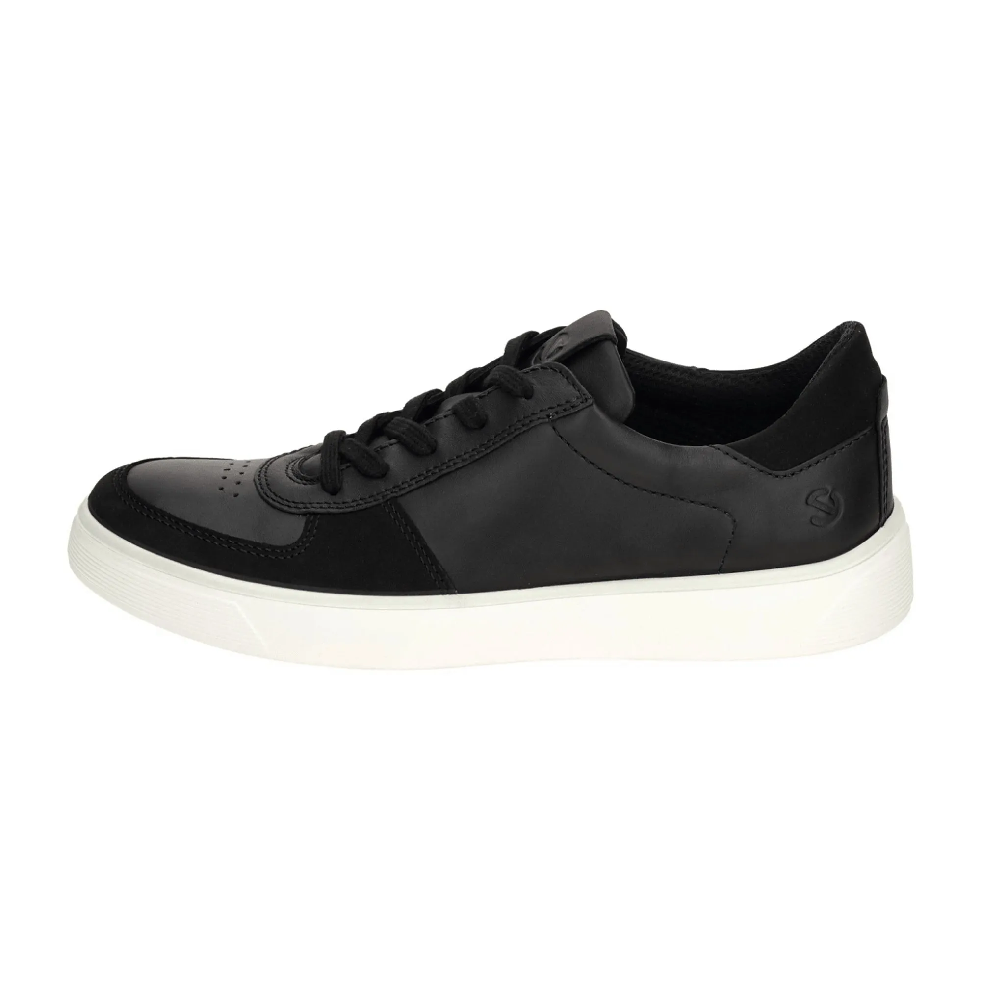 Ecco Street Tray Men's Sneakers - Durable & Stylish Black Leather, Model 504804