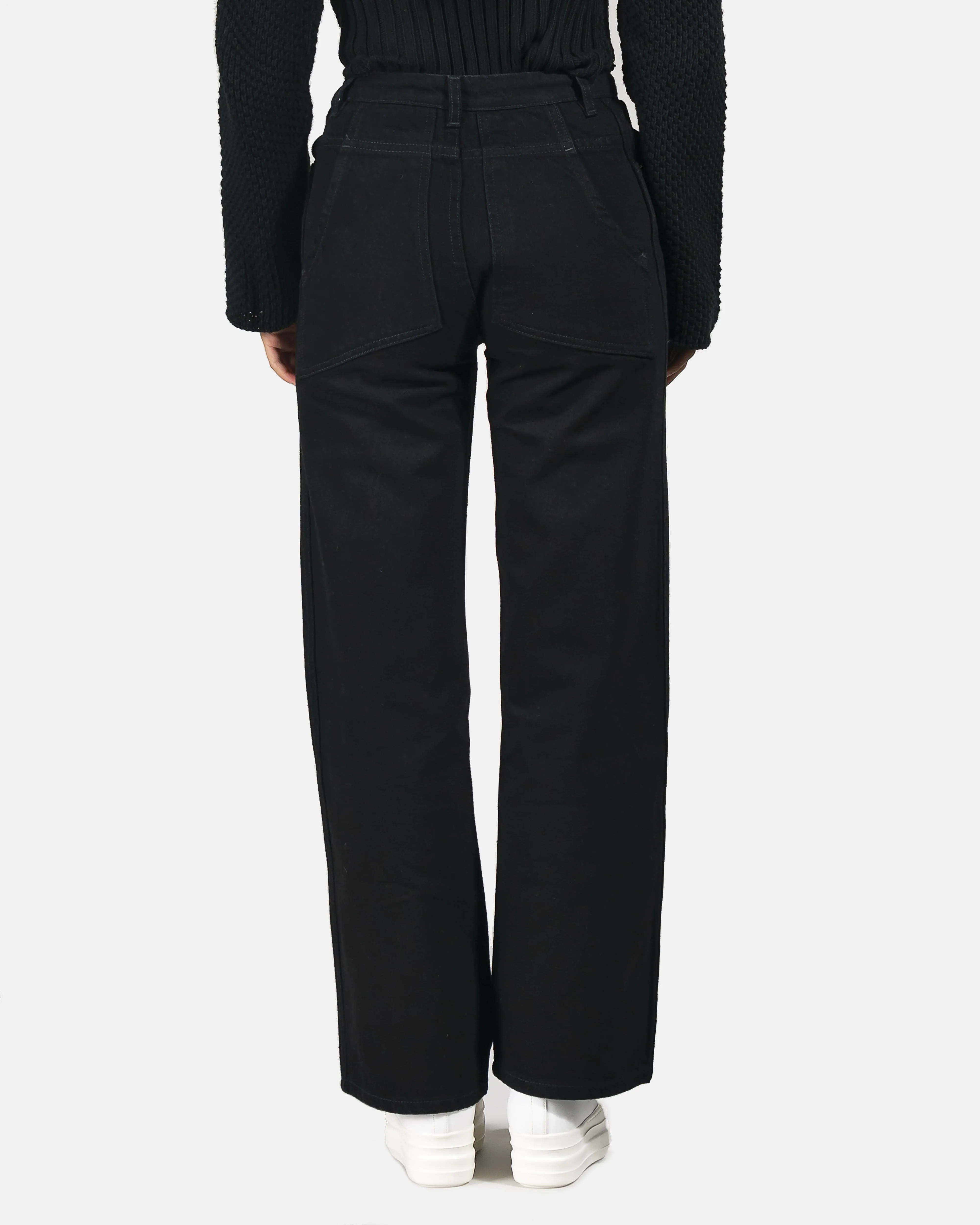 Eckhaus Latta Wide Leg Jeans in Almost Black