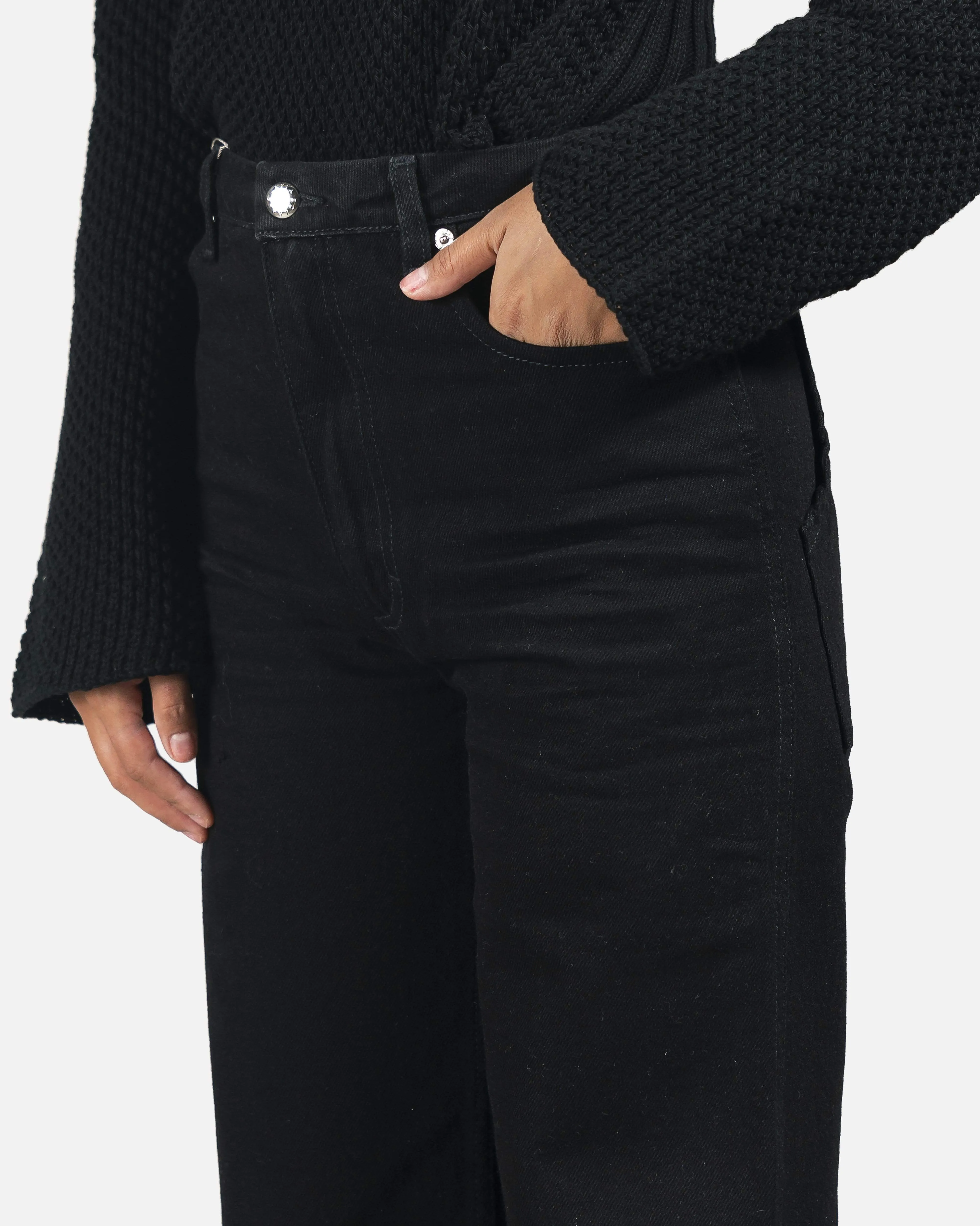 Eckhaus Latta Wide Leg Jeans in Almost Black