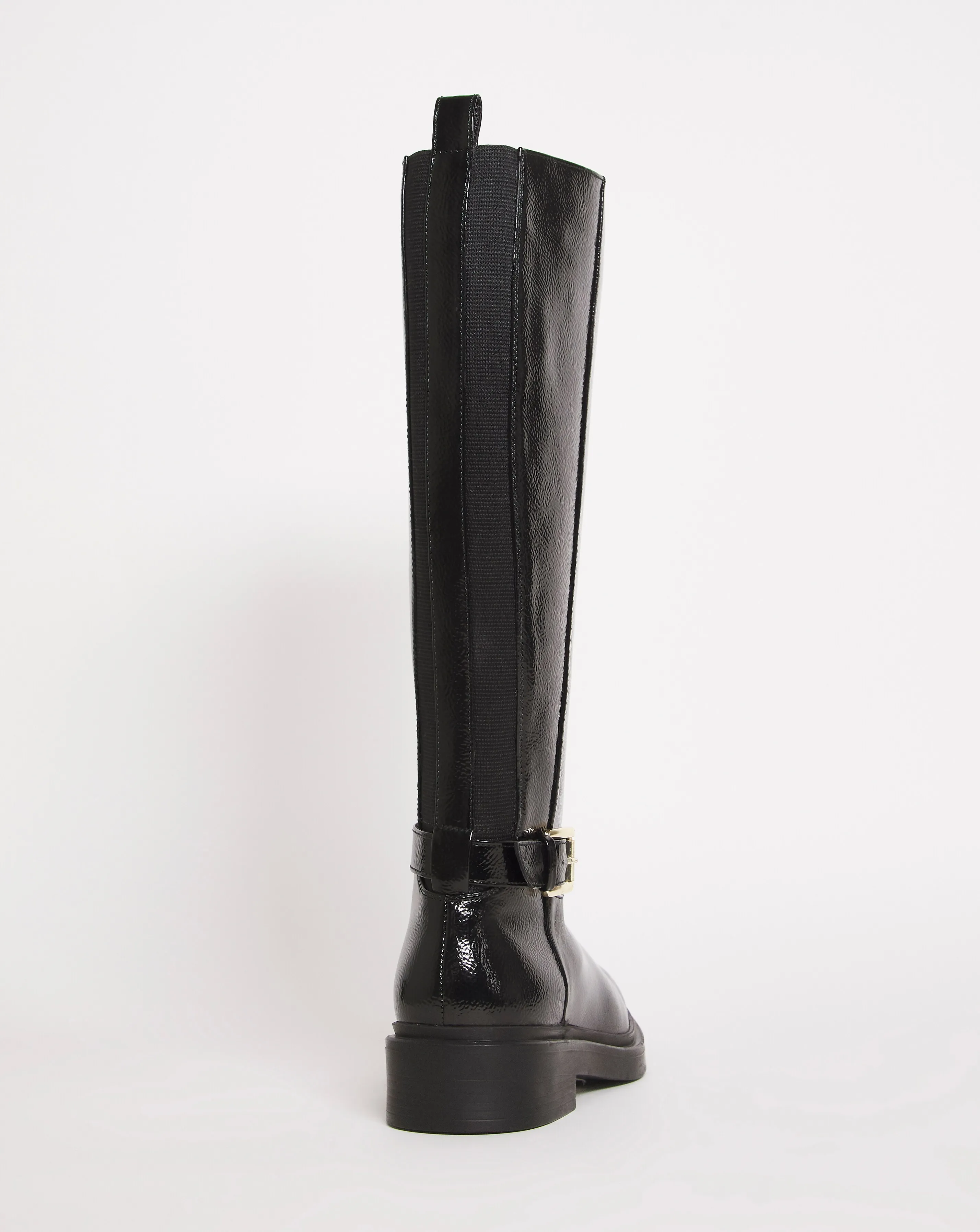 Elasticated Back Buckle High Leg Boot EEE Fit Standard Calf | Simply Be