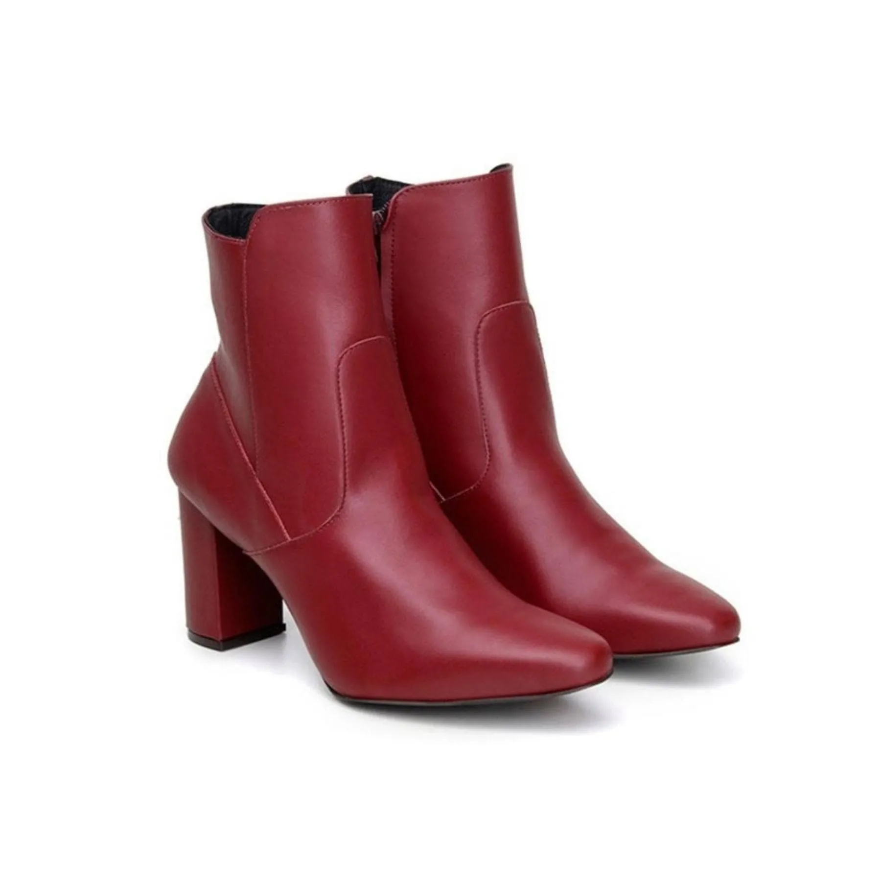 'Elza’ Women's High-Heeled Vegan Boot by Ahimsa - Burgundy